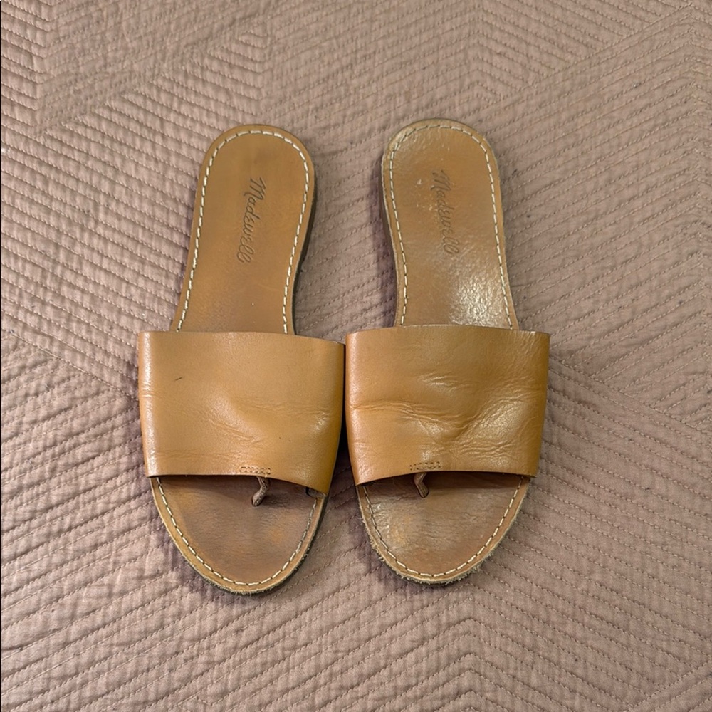 Madewell Tan Sandals Minimalist Flat Design